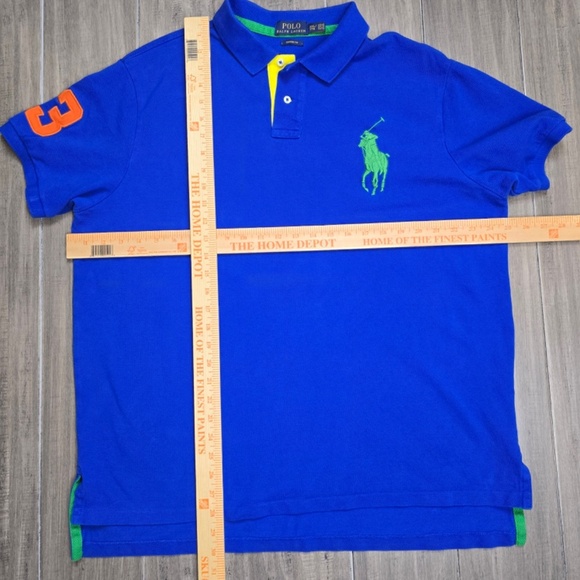 Polo Ralph Lauren Custom Fit Polo Shirt Mens XXL Big Pony Logo  “3” On Sleeve - Picture 7 of 7